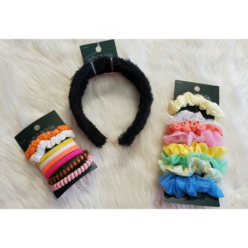 17 pc LOT of New Hair Accessories Twisters, Hairties, Headband, Scrunchies - NIP
